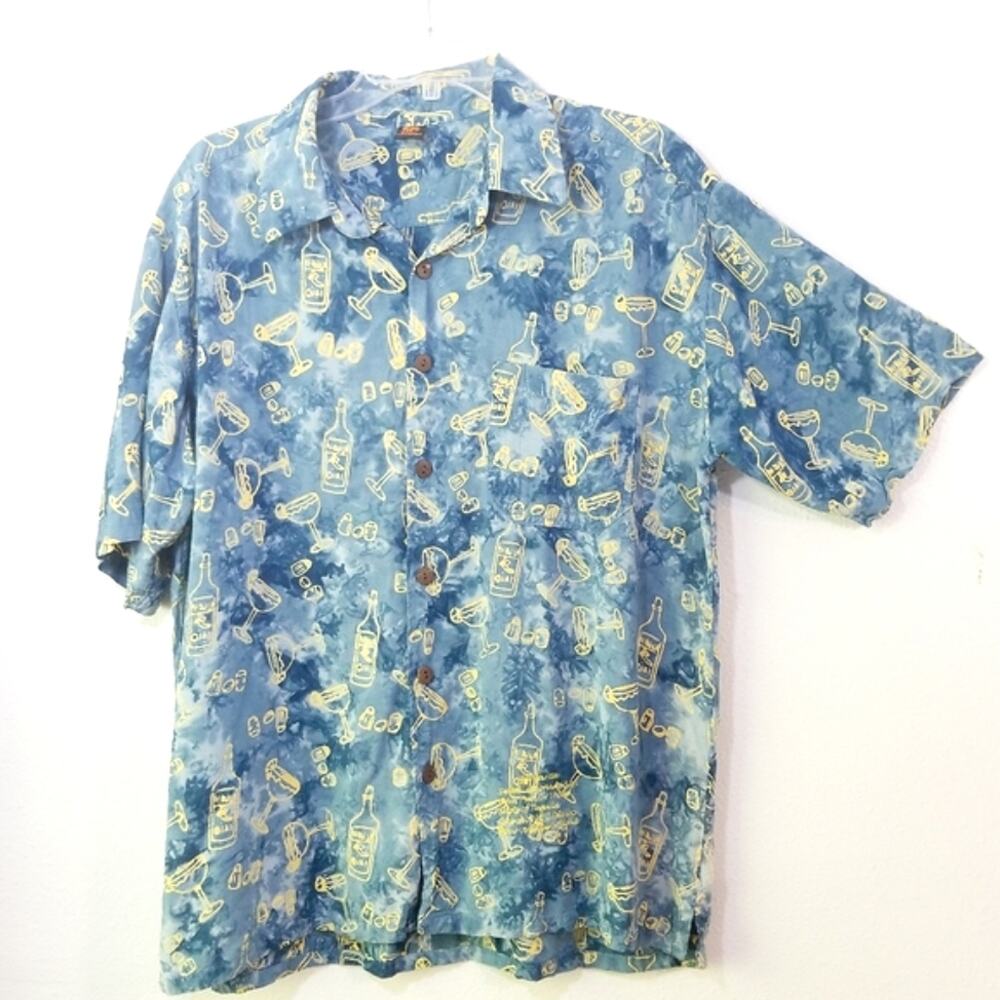 Ojai rayon margarita embroidered Hawaii camp shirt